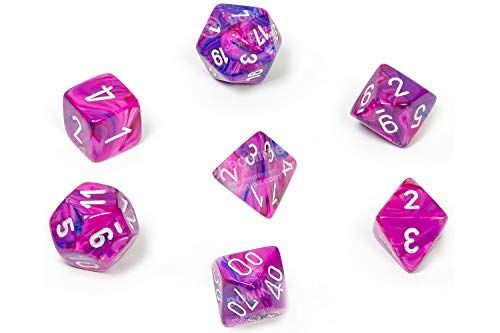Chessex - Festive Violet w/white Classic Polyhedral 7-Die Set