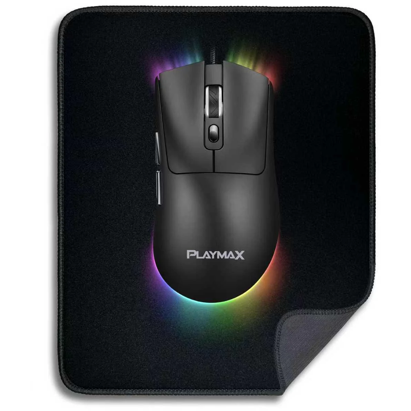 Playmax Black RGB Gaming Mouse and Mouse Mat Combo