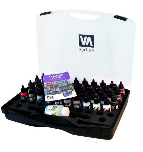 Vallejo Game Air - set Plastic Case 51 colours, 8 primers, 5 auxiliary, airbrush cleaner -