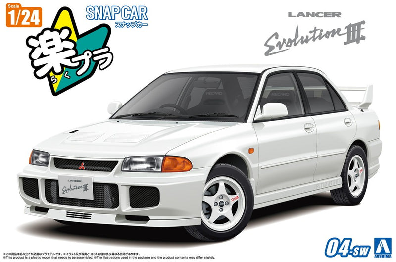 1/24 SNAP CE9A Lancer GSR Evolution III 1995 (Scotia White) Model Kit