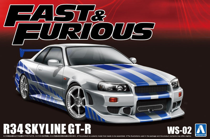 1/24 Fast & Furious R34 SKYLINE GT-R Model Kit