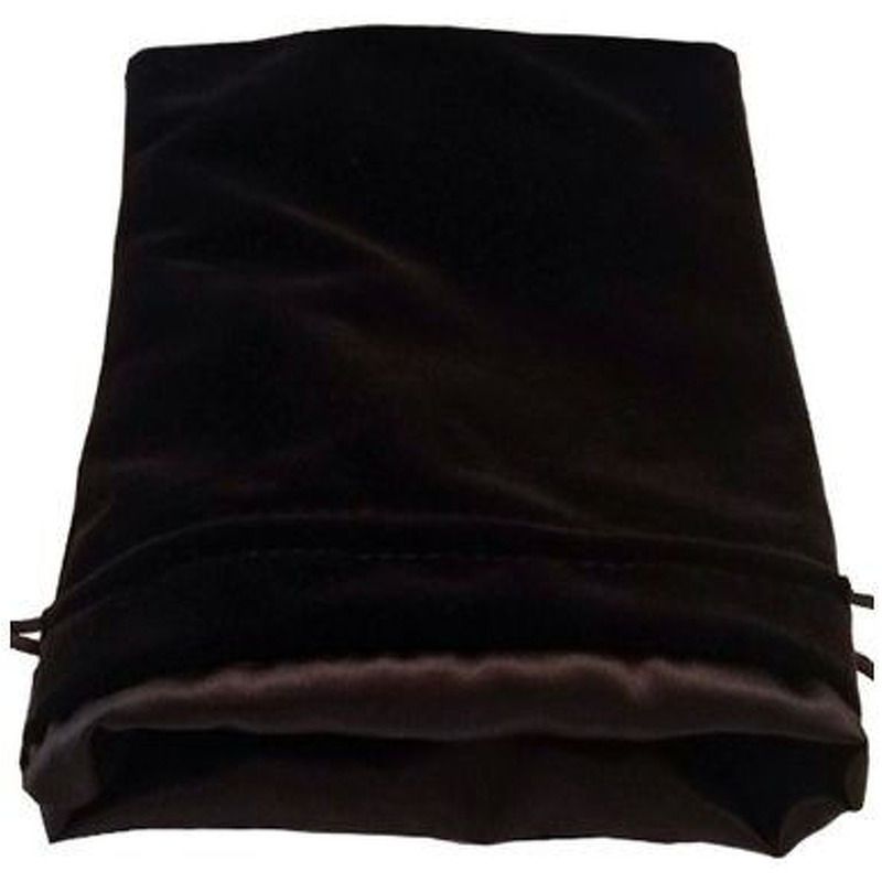 MDG - Dice Bag Large Black Velvet with Black Satin Lining