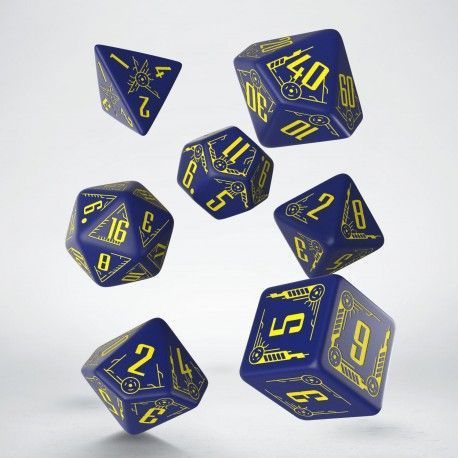 Q Workshop Galactic Navy & Yellow Dice Set 7