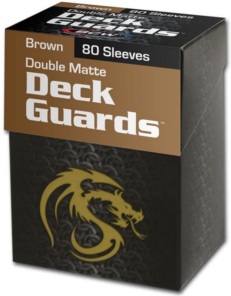 BCW Deck Guards Box and Deck Protectors Double Matte Brown (80 Sleeves)