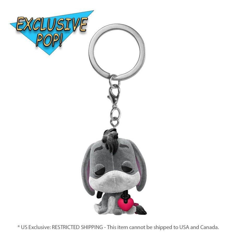 Winnie the Pooh - Eeyore with Heart Flocked (US Exclusive) Pop! Keychain