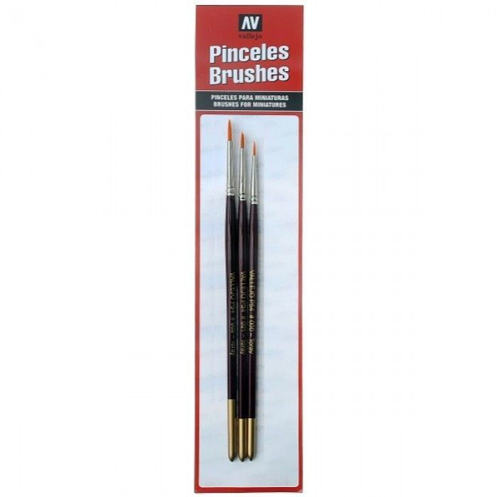 Vallejo Brushes - Detail Brush Set (Sizes 4/0, 3/0 and 2/0)