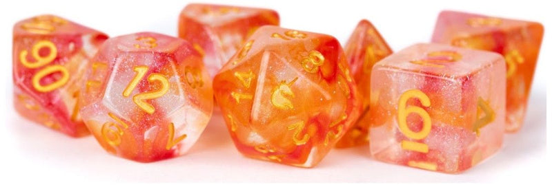 MDG Unicorn Resin Polyhedral Dice Set - Mystic Embers