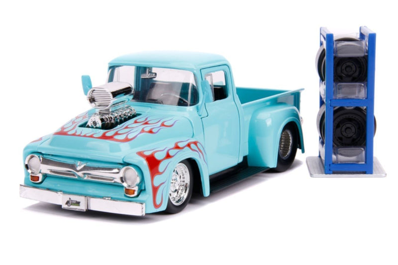 Just Trucks - Ford F-100 Pick Up 1956 Blue 1:24 Scale Diecast Vehicle