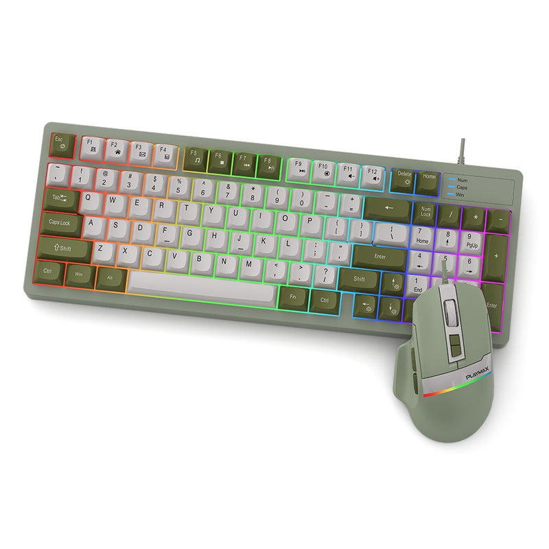 Playmax Sage Green Keyboard and Mouse Bundle
