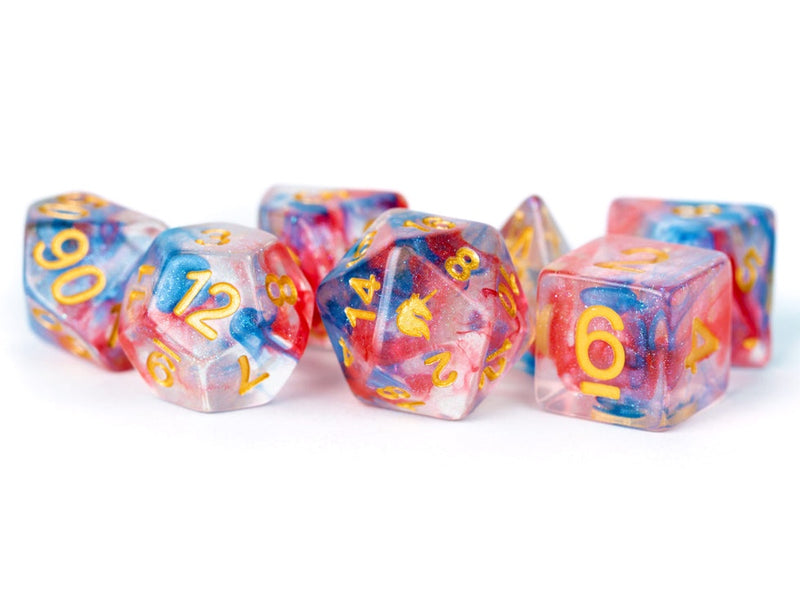 MDG - 16mm Resin Polyhedral Dice Set - Unicorn Cosmic Carnival