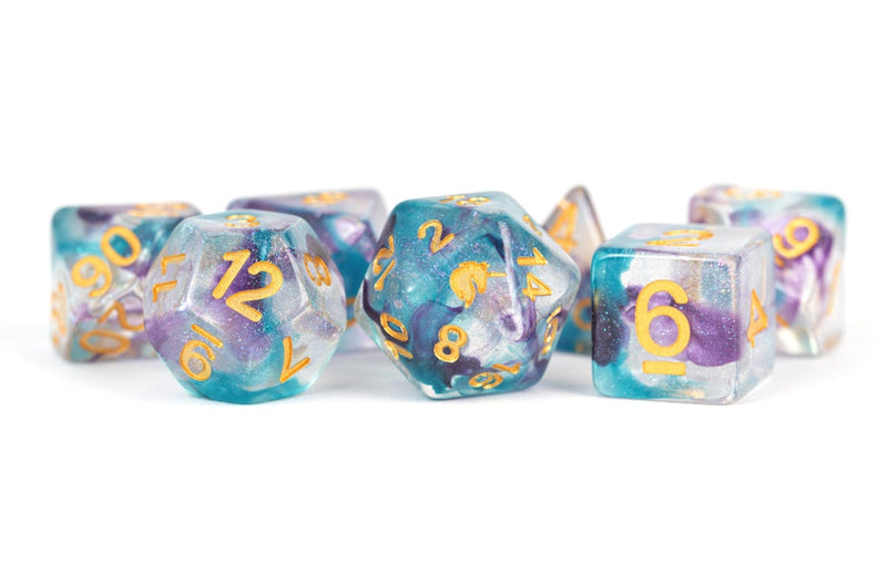 MDG - 16mm Resin Polyhedral Dice Set - Unicorn Fancy Fae