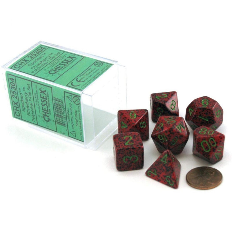 Chessex - Strawberry Speckled Polyhedral 7-Die Set