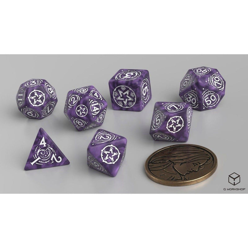 Q Workshop - The Witcher Dice Set: Yennifer - Lilac and Gooseberries Dice Set