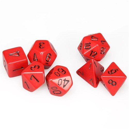 CHX 25414 Opaque Polyhedral Red/black 7-Die Set