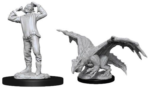 D&D Nolzur's Marvelous Unpainted Miniatures: Green Dragon Wyrmling & Afflicted Elf