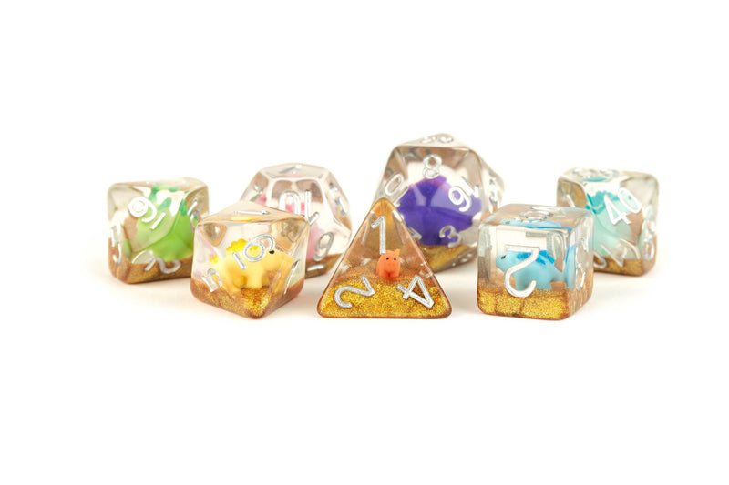 Resin Poly Set: Rainbow Dinosaur