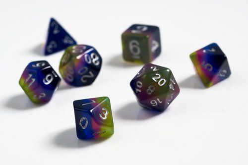 Sirius Dice Set Pink, Green, and Blue Resin Dice