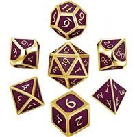 MDG - Metal Enamel Dice: Gold with Purple Enamel