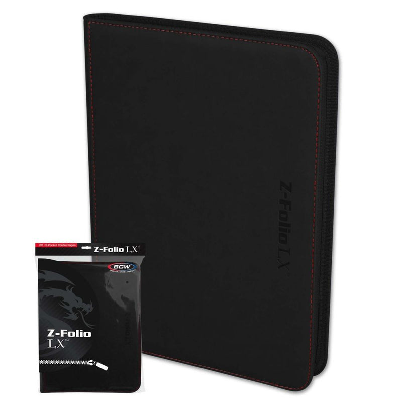 BCW Zipper Folio 9 Pocket LX Black