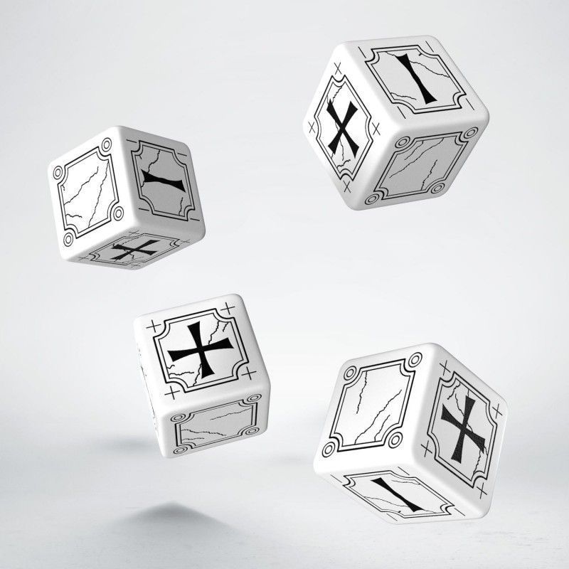 Q Workshop Antique Fudge White & black Dice Set 4