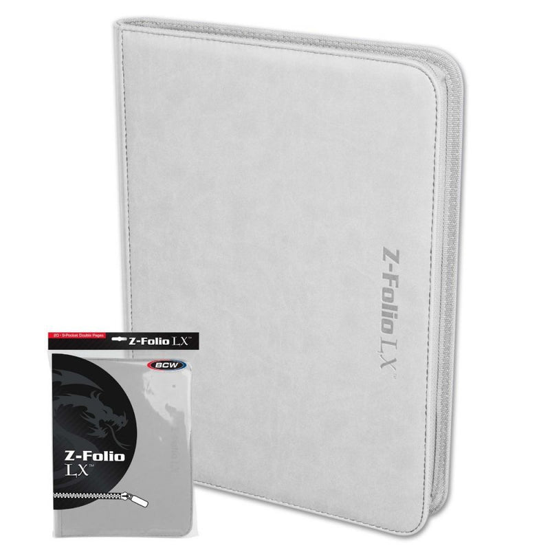 BCW Zipper Folio 9 Pocket LX White
