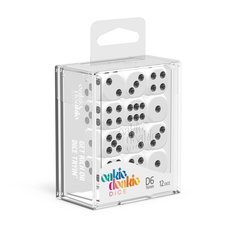 Oakie Doakie Dice D6 16 mm Solid - White (12)