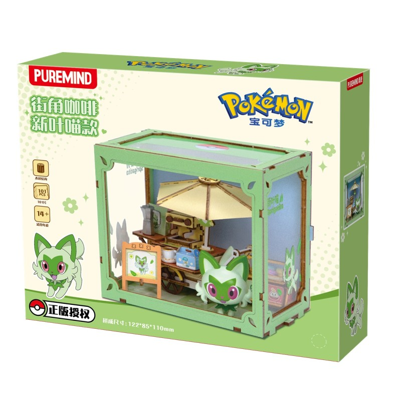 Puremind: Pokemon Mini World - Vibrant Street Scene Series (Coffee Cart Sprigatito)