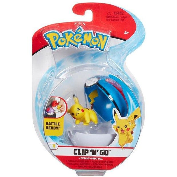 Pokemon - Clip 'N' Go Ball: Pikachu + Great Ball