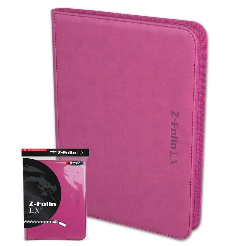 BCW Zipper Folio 9 Pocket LX Pink