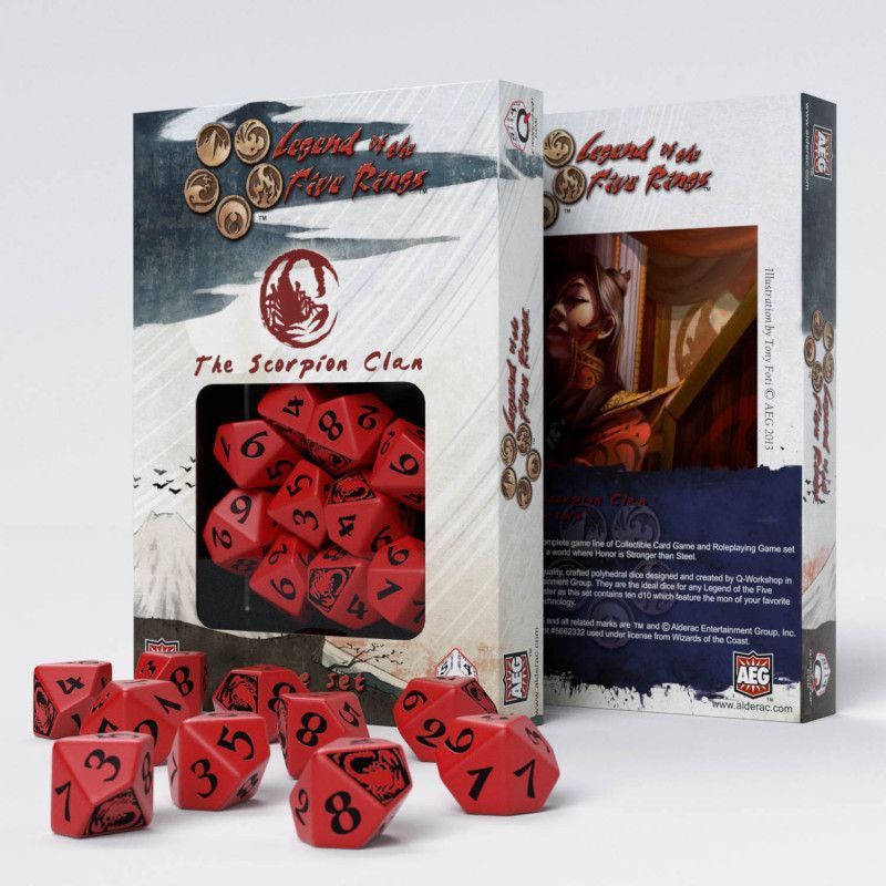 Q Workshop L5R Scorpion Clan Dice Set 10