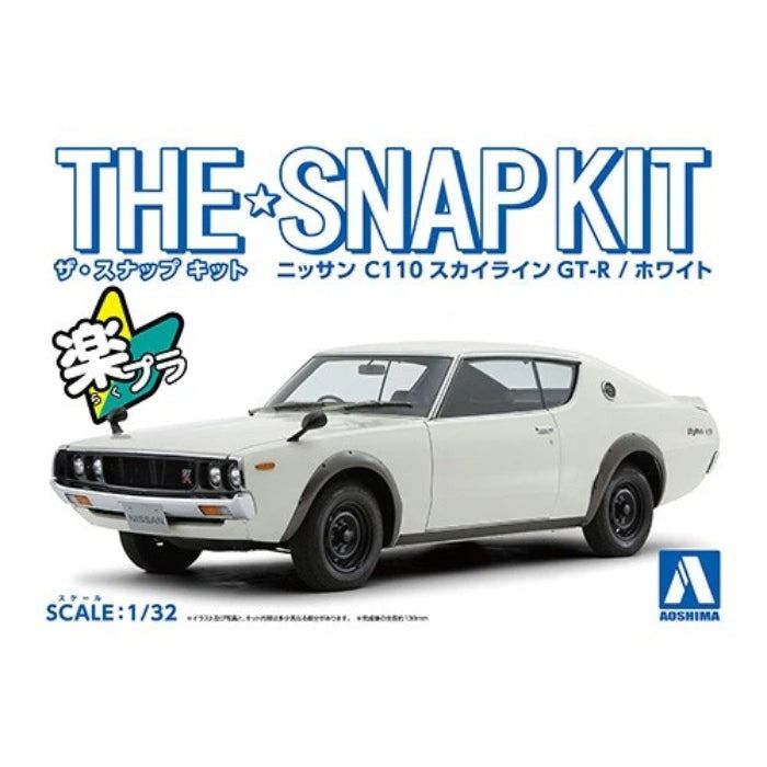 Nissan C110 Skyline GT-R 1/32 Snap Model Kit (White)