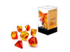 Chessex - Gemini Translucent Red-Yellow/gold 7-Dice Set