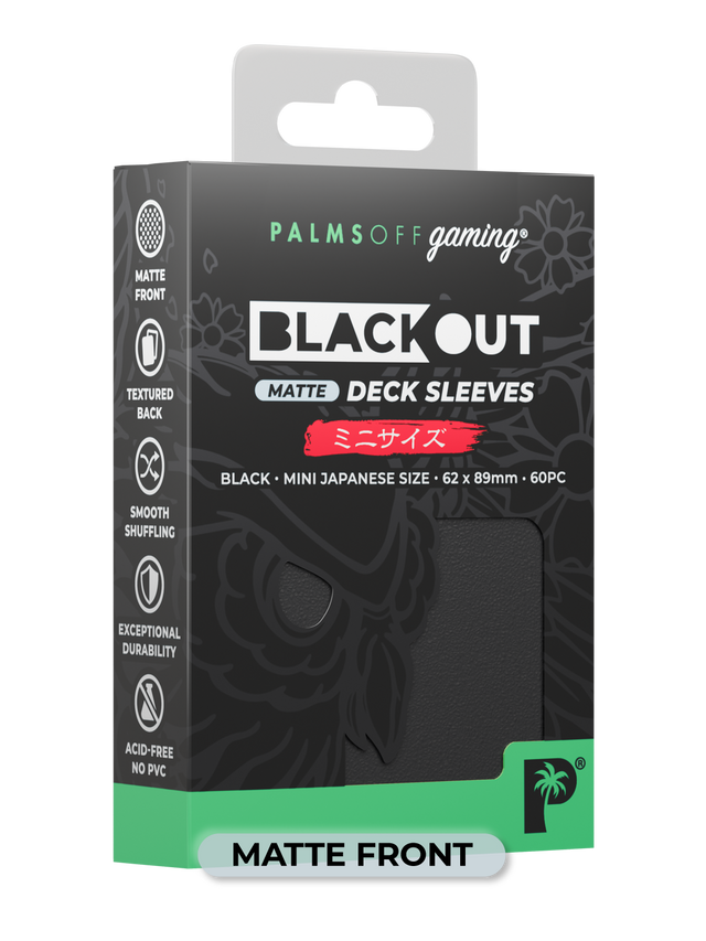 Palms Off: Blackout Deck Sleeves (60) Black Matte – Japanese Size