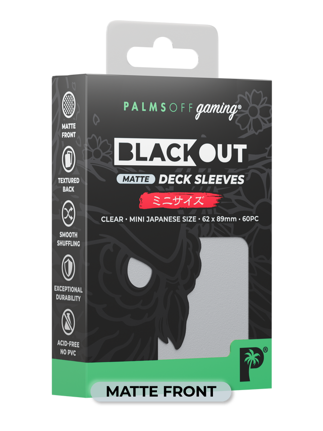 Palms Off: Blackout Deck Sleeves (60) Clear Matte – Japanese Size