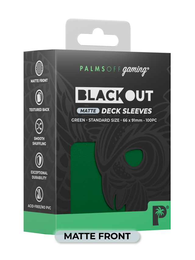 Palms Off: Blackout Deck Sleeves (100) Green Matte