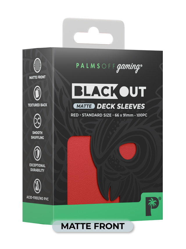 Palms Off: Blackout Deck Sleeves (100) Red Matte