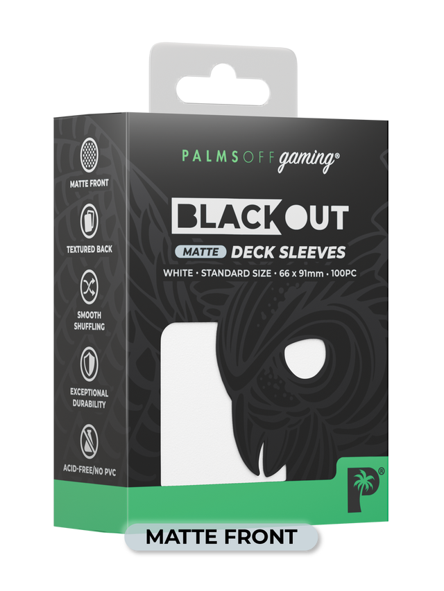 Palms Off: Blackout Deck Sleeves (100) White Matte