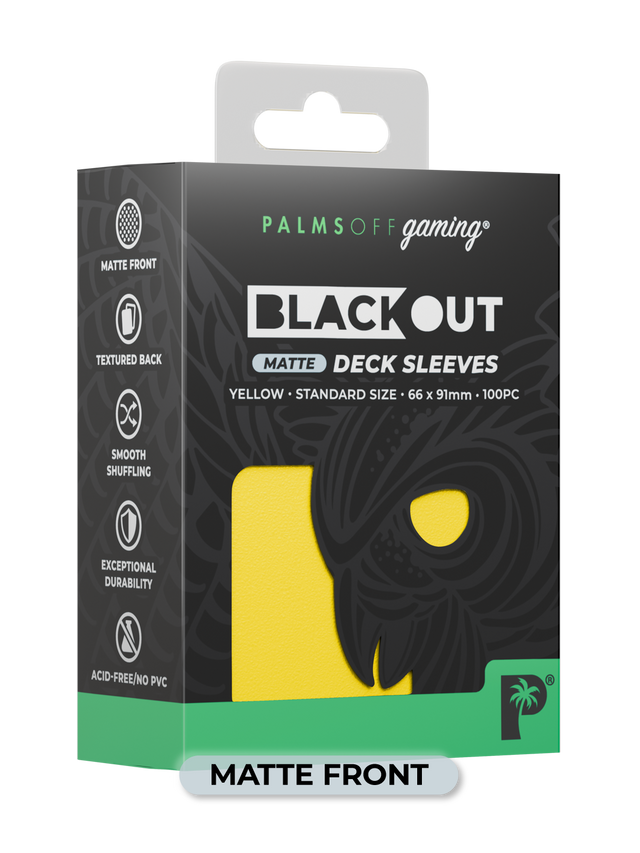 Palms Off: Blackout Deck Sleeves (100) Yellow Matte