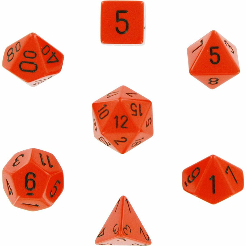 Chessex - Orange w/black Opaque Polyhedral 7-Die Set