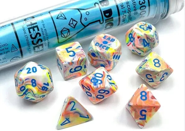 Chessex – Festive Polyhedral Kaleidoscope/Blue