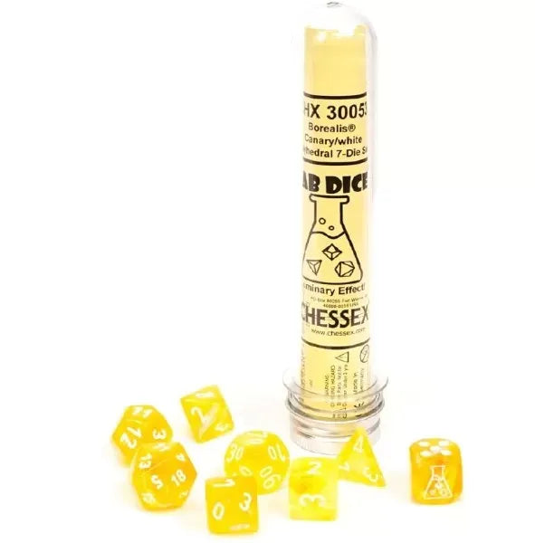 Chessex – Borealis Polyhedral Canary/White