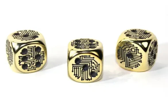 Chessex - Gold Circuit Design d6 (Metal Plated)