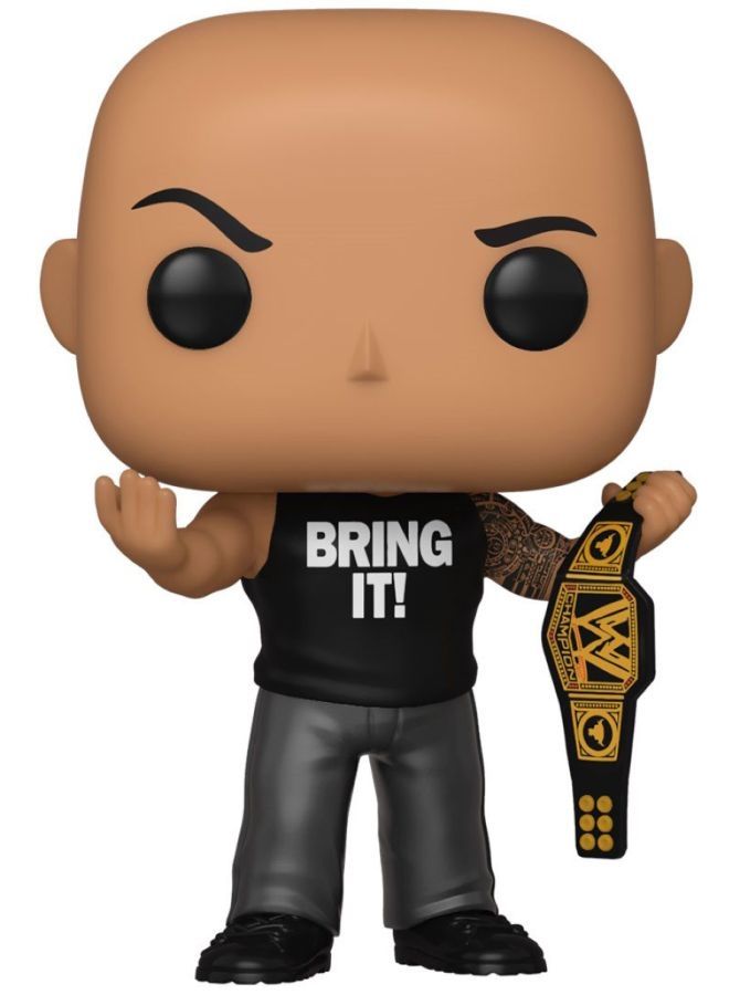 WWE - The Rock with Championship Belt Metallic (US Exclusive) Pop! Vinyl Figure