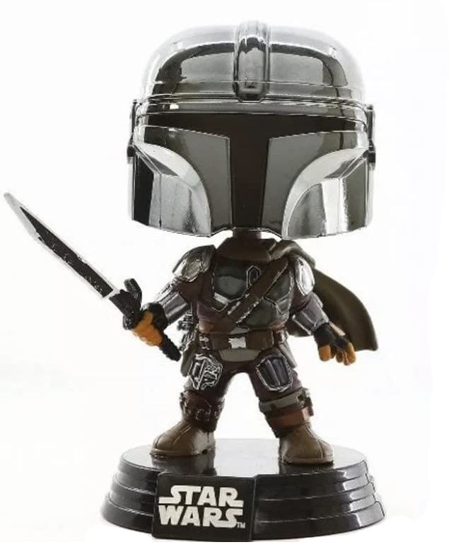 Star Wars: Mandalorian - Mando with Dark Sabre Glow Metallic Us Exclusive Pop! Vinyl Figure