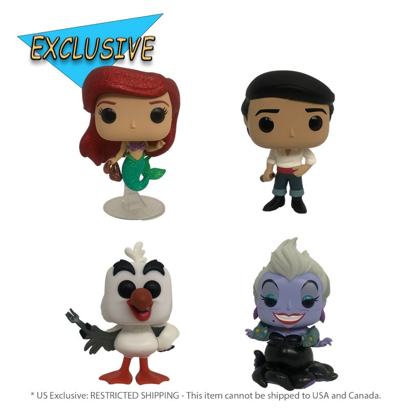 The Little Mermaid (1989) - Ariel, Prince Eric, Scuttle & Ursula (US Exclusive) Pop! Vinyl 4 Pack