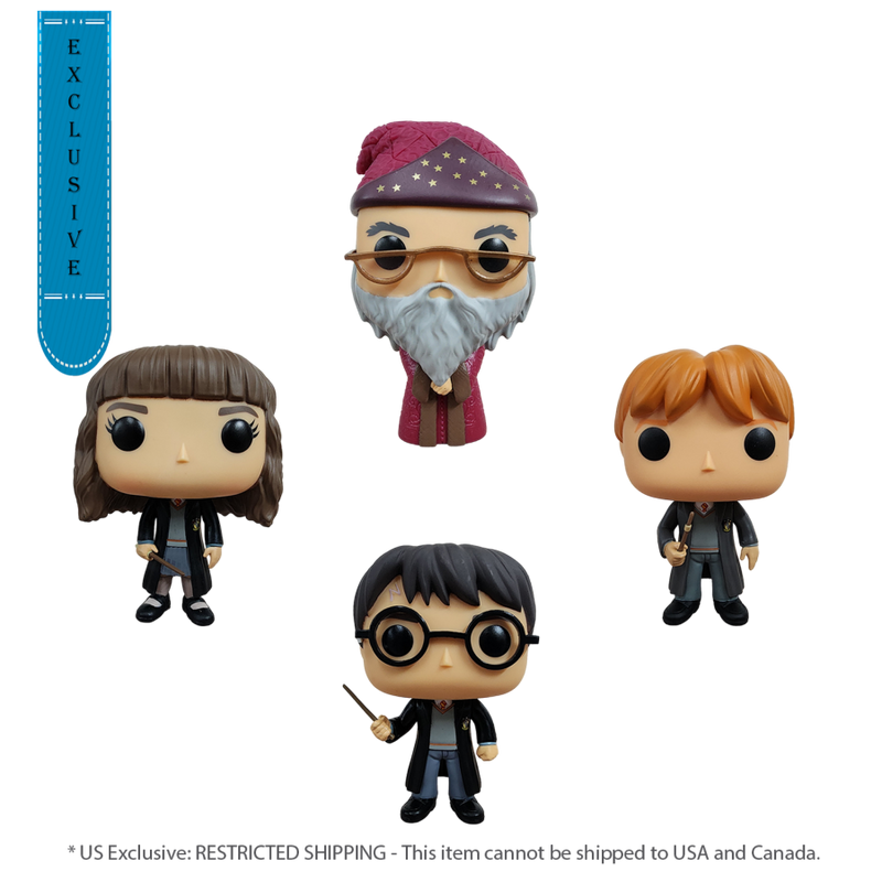 Harry Potter - Harry, Hermione, Ron and Dumbledore (US Exclusive) Pop! Vinyl Figure 4 Pack