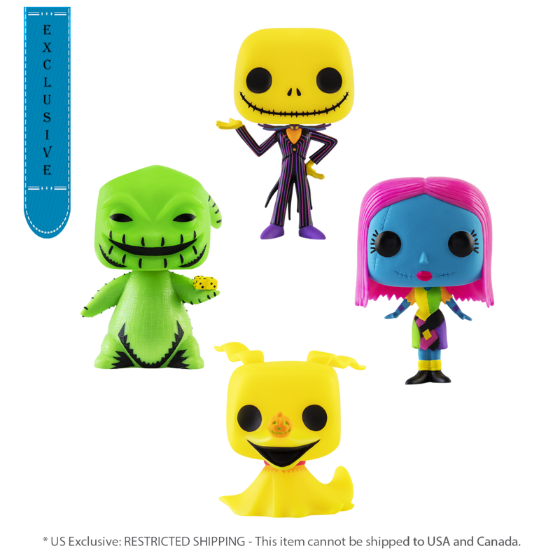 The Nightmare Before Christmas - Blacklight US Exclusive Pop! Vinyl Figure 4 Pack