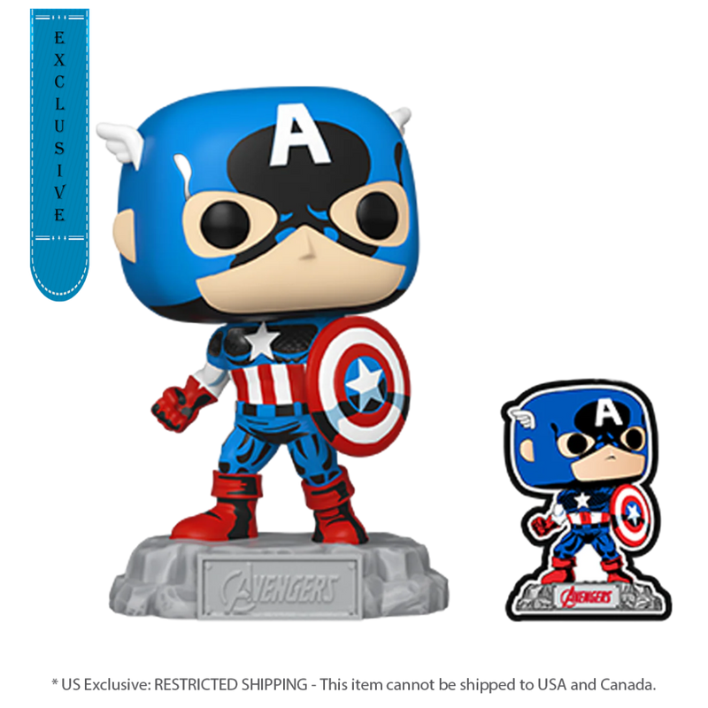 Marvel Comics - Captain America 60th Anniversary with Pin (US Exclusive) Pop! Vinyl Figure