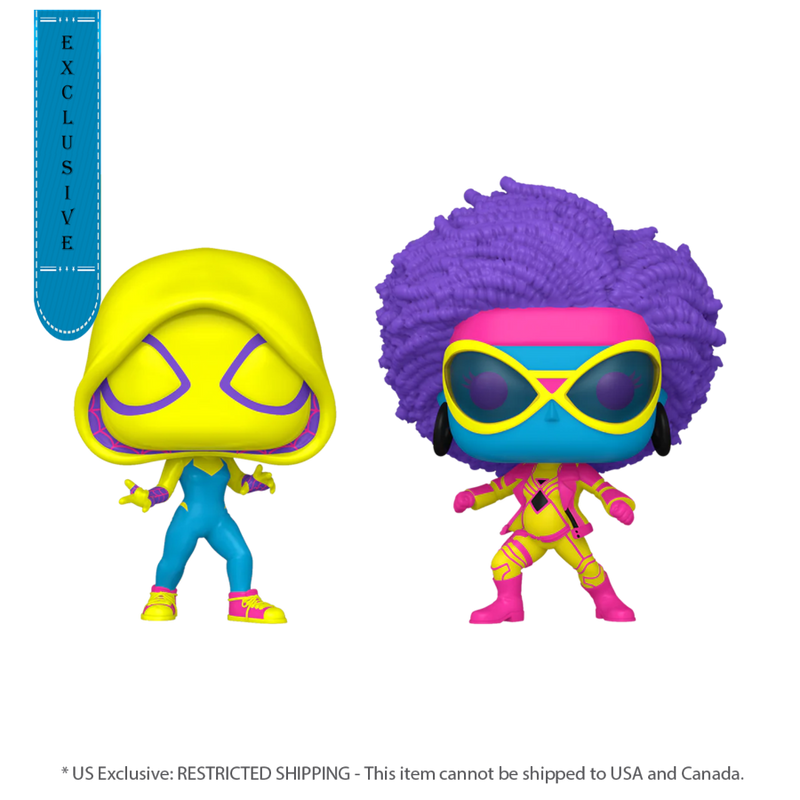 Spider-Man: Across the Spider-Verse - Spider-Gwen and Spider-Woman (US Exclusive) Blacklight Pop! Vinyl Figure 2 Pack
