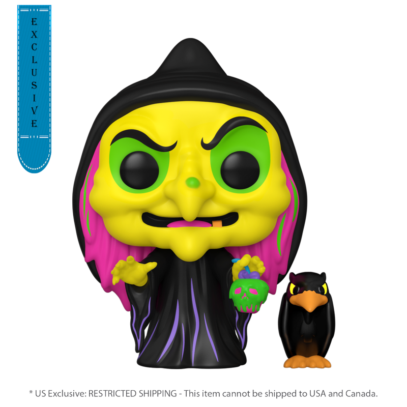 Snow White (1937) - Disguised Evil Queen with Raven (US Exclusive) Blacklight Pop! Vinyl Figure